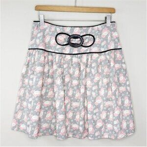 Joseph Walker | Black Cream Pink Floral A-line Skirt Size Large